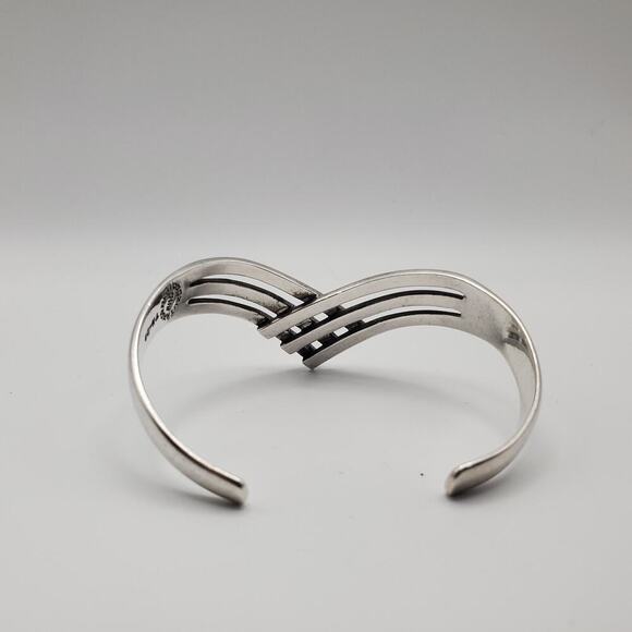 Vintage Taxco Sterling Silver 925 Cuff Bracelet Signed Made In Mexico - Picture 4 of 10